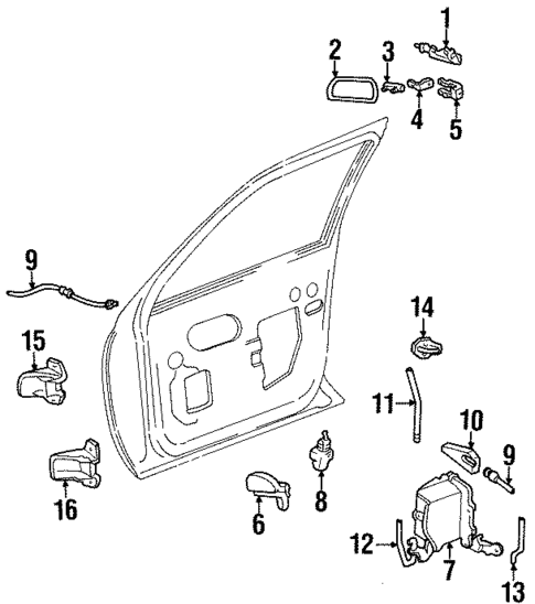Lock & Hardware for 1996 Lincoln Continental #1