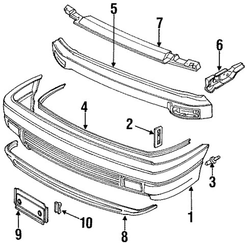 Bumper & Components - Front for 1991 Volkswagen Passat #0