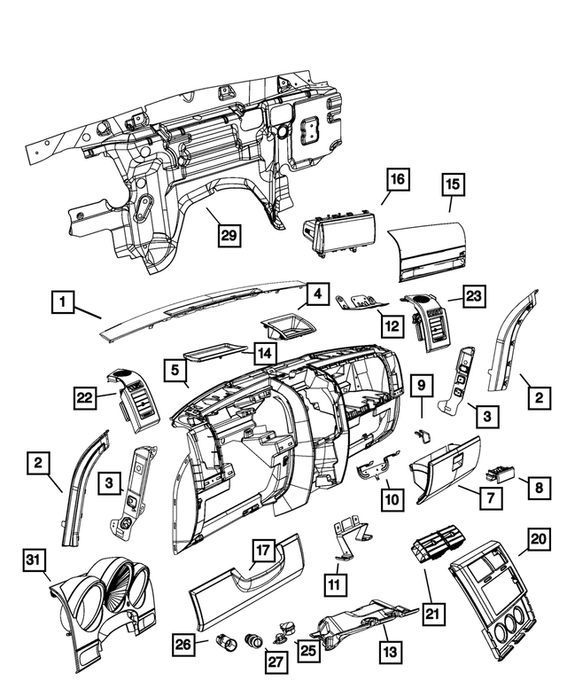 5KH06XDVAD - Interior Trim: Instrument Panel Cover for Mopar Image