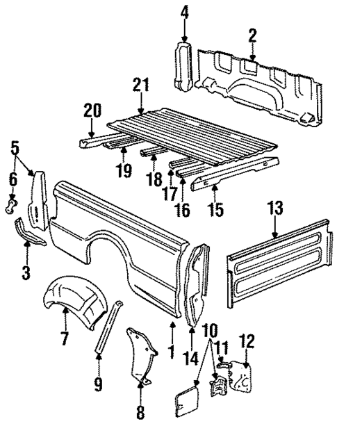Pick UP Box Components for 1995 Mazda B3000 #0