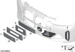 51118738608 - : Grille, Air Intake, Part Closed, Right for BMW Image