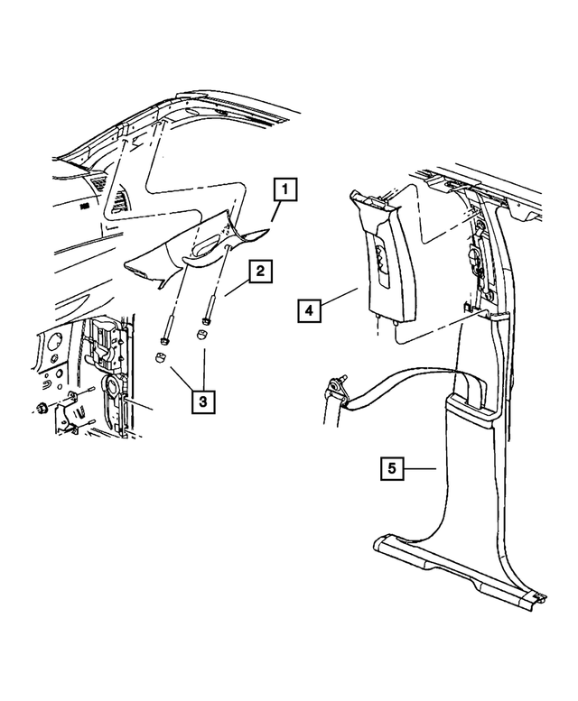 « 5JP14BDXAD – Interior Trim : Pied Avant Moulure, Côté Droit pour Mopar Image »