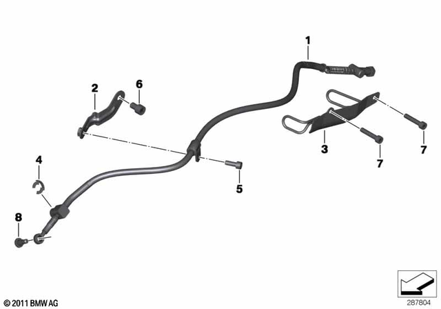32737725404 - Steering: Bowden Cable for Parking Brake -  for BMW-Motorrad Image