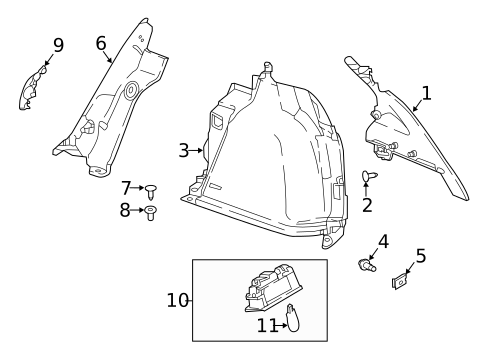 Interior Trim - Quarter Panels for 2025 Nissan Kicks Play #0
