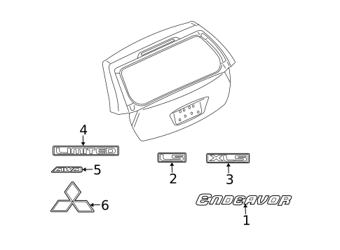 Exterior Trim - Lift Gate for 2004 Mitsubishi Endeavor #0