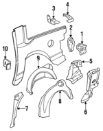 20452088 - Body: Striker Reinforced for Buick: Skylark | Oldsmobile: Calais, Cutlass Calais | Pontiac: Grand Am Image