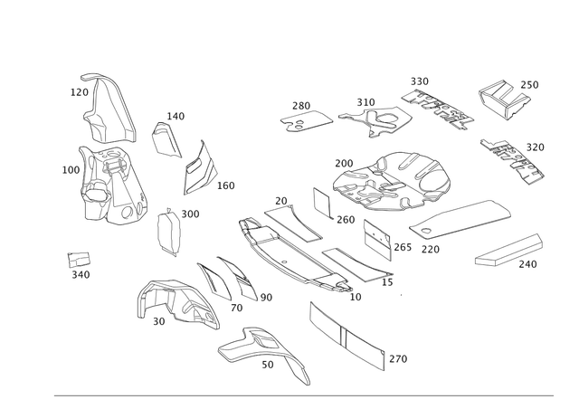 2046821140 - Trim: Dampening, Rear End for Mercedes-Benz: GLK250, GLK350 Image image