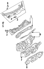 BC1D53500E - Body: Cowl Panel for Mazda: Protege Image