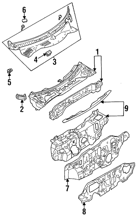 Cowl for 1995 Mazda Protege #0