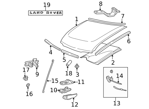 Exterior Trim - Hood for 2004 Land Rover Discovery #0