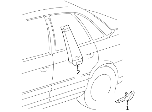 Exterior Trim - Pillars for 1999 Audi A8 Quattro #0