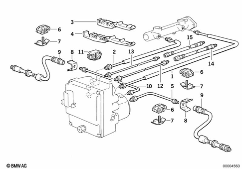 Brake Pipe, Front for 1995 BMW 850Ci #0