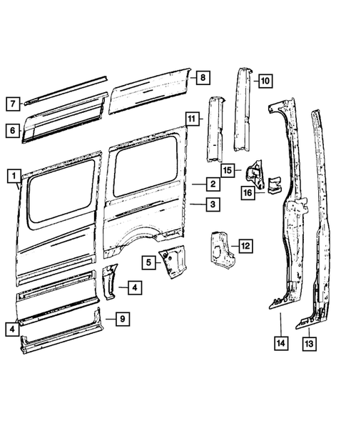Aperture Panel and Pillar Supports for 2009 Dodge Sprinter 3500 #7