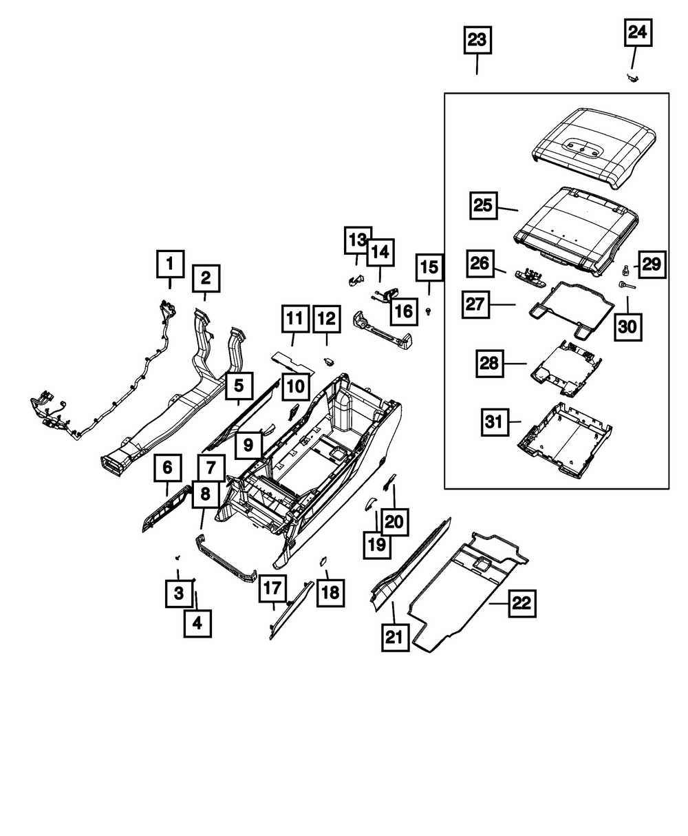 Console Armrest - Mopar (7ZG601X7AA)