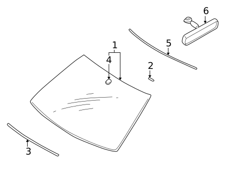Glass - Windshield for 2003 Mitsubishi Galant #0