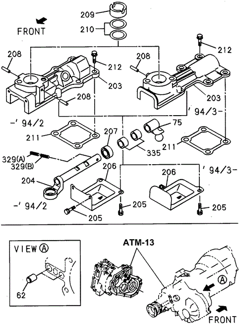 AT Transfer Case - Gear Shifter for 1997 Honda Passport #0