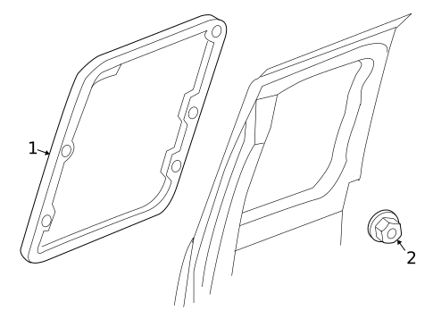 Glass - Rear Door for 2008 Mitsubishi Raider #1