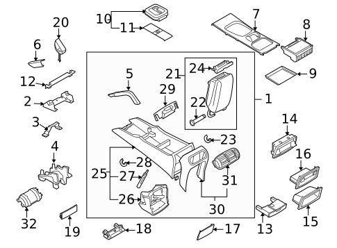 Center Console for 2005 Porsche Cayenne #0