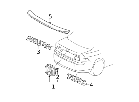 Exterior Trim - Trunk for 2005 Acura TSX #0