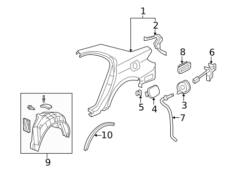 Fuel Door for 2007 Acura RL #0
