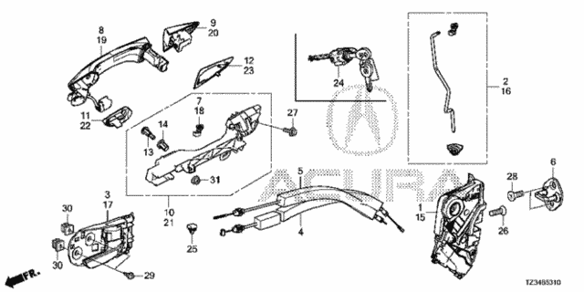 Front Door Locks - Outer Handle for 2018 Acura TLX #0