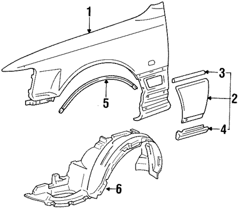 Exterior Trim - Fender for 1991 Lexus LS400 #0