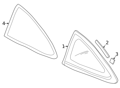 Glass & Hardware for 1998 Acura Integra #0
