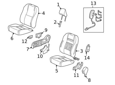 Front Seat Components for 2012 Honda Insight #0