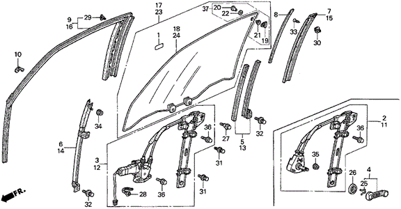Door Window for 1995 Honda Accord #0