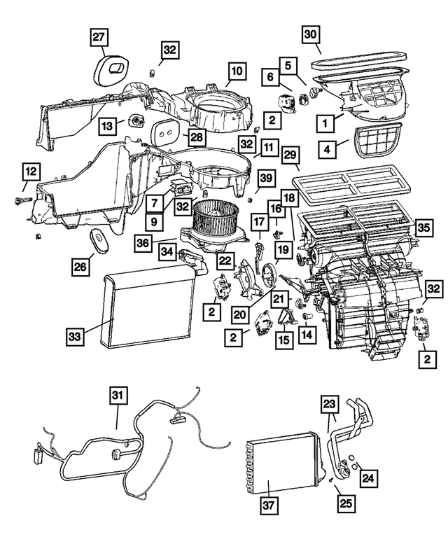 « 68017816AB – Air Conditioners and Heaters : Volet De Recirculation De Climatisation Levier pour Mopar Image »