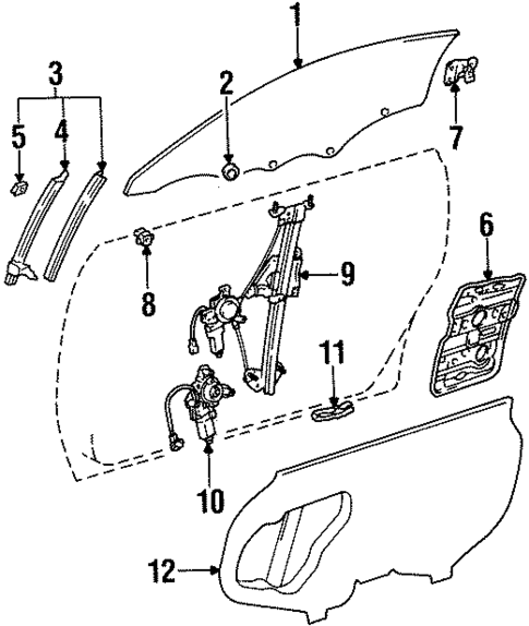 Glass - Door for 1995 Toyota Supra #0