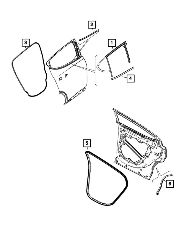 68668904AA - Doors, Door Mirrors and Related Parts: Rear Door Flush Glass Weatherstrip, Left for Dodge: Hornet Image