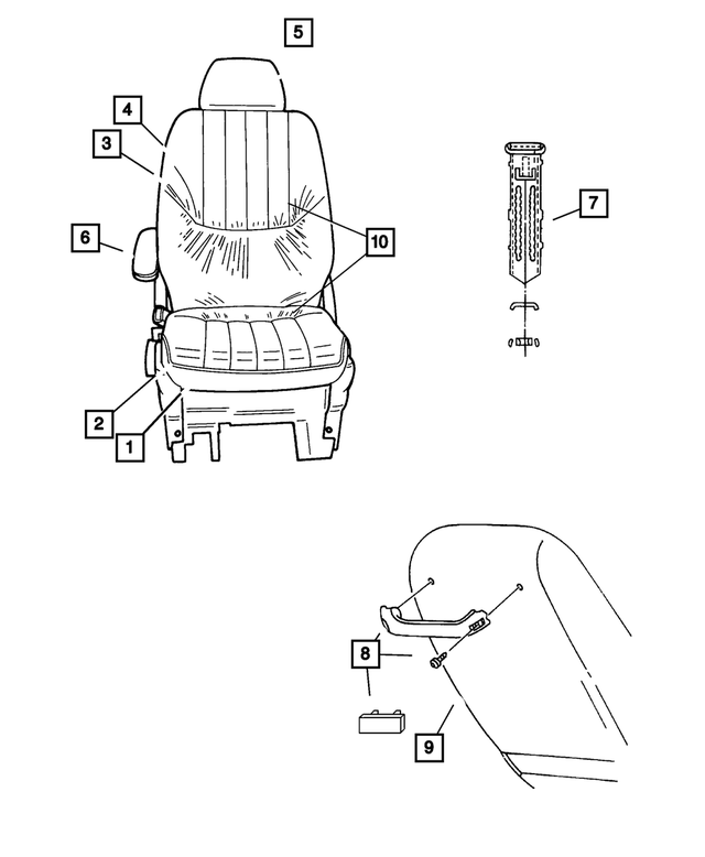 1DW041D1AC - Interior Trim: Front Seat Cushion, Right for Mopar Image