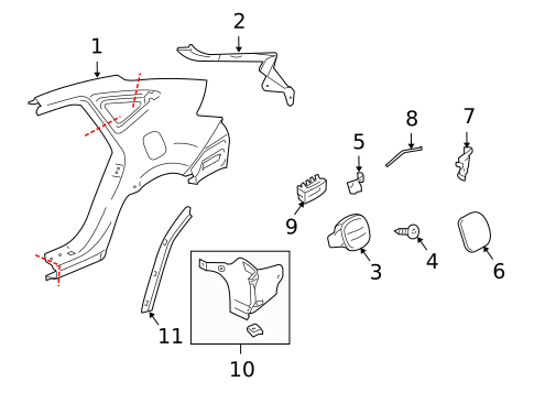 Exterior Trim - Quarter Panel for 2015 Honda Crosstour #0