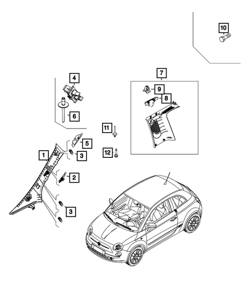 Panels - Moldings - Scuff Plates, Pillar, Cowl, 1/4 Panel Trim and Cargo Covers for 2024 Fiat 500E #0