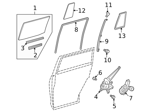 Rear Door for 2010 Toyota Highlander #0
