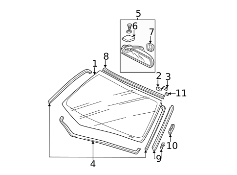 Glass - Windshield for 2001 Honda Civic #0