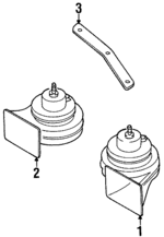 171951223 - Electrical: Horn for Audi: 100, 100 Quattro, 200, 200 Quattro, 4000, 4000 Quattro, 5000, 5000 Quattro, 80, 80 Quattro, 90, 90 Quattro, Cabriolet, Coupe, Coupe Quattro, Quattro, V8 Quattro Image