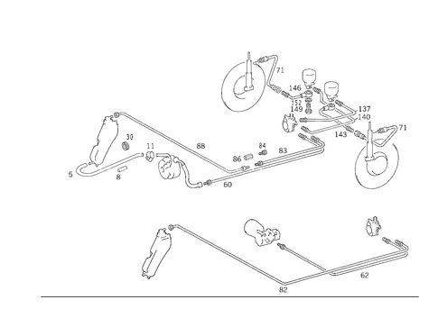 Line Arrangement in Case of Self-Levelling Device, a S D & 4MATIC&reg; for 1989 Mercedes-Benz 300TE #0