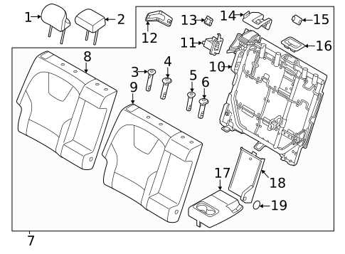 Rear Seat Components for 2023 Kia Niro #0