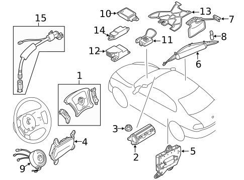 Air Bag Components for 2000 BMW 528i #0