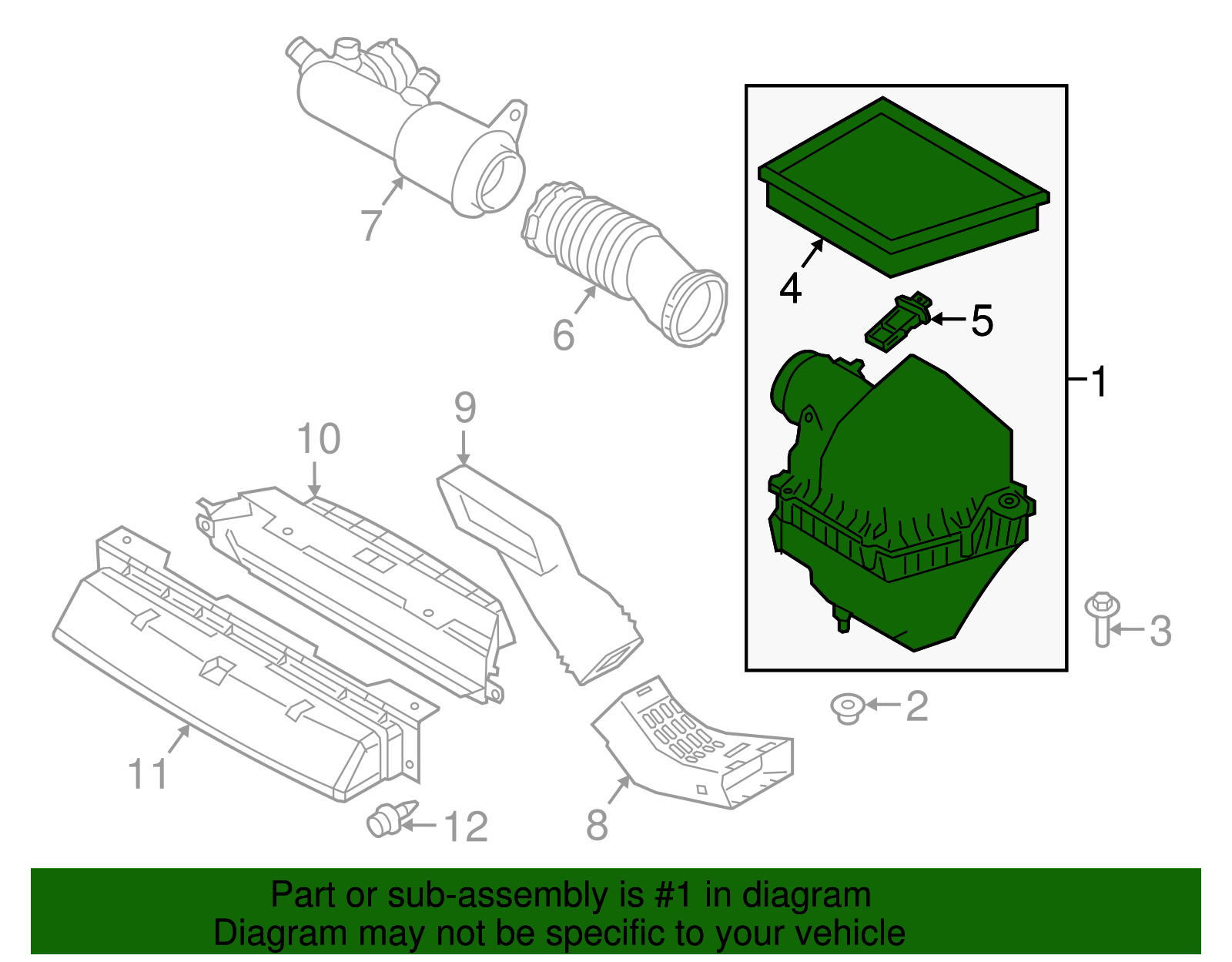 LR172971 - Air Cleaner Assembly 2018-2023 Land Rover Range Rover Velar ...