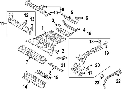 Rear Floor & Rails for 2025 Audi Q8 e-tron Sportback #0