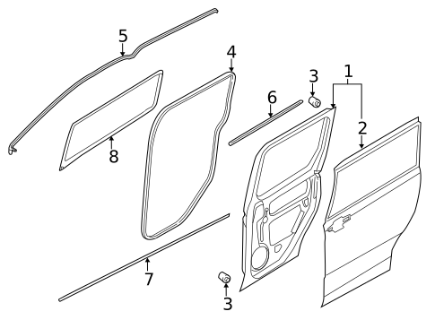Door & Components for 2019 Ford Transit Connect #3