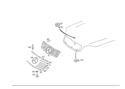 Radiator Grill for 1984 Mercedes-Benz 500SEC #0
