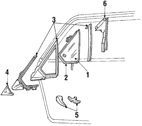 Glass - Door for 1986 Mercury Lynx #1