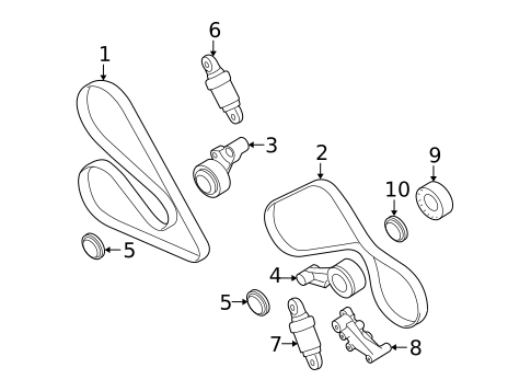 Belts & Pulleys for 2009 BMW M6 #0