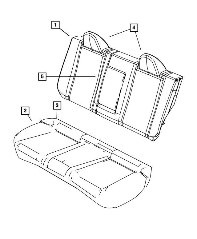 1PL99XDVAA - Interior Trim: Rear Seat Back for Chrysler: Sebring Image