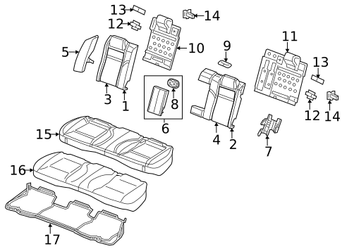Rear Seat Components for 2012 Chrysler 300 #5