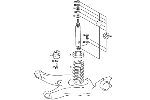 Springs and Suspension, Rear for 1985 Mercedes-Benz 380SL #1